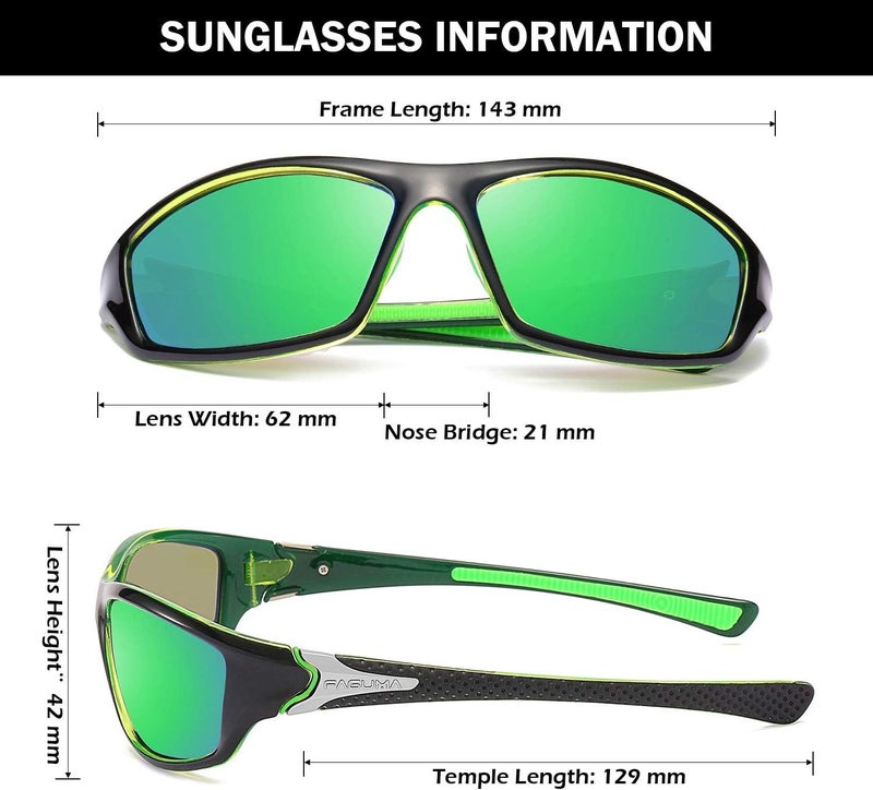 FAGUMA Sports Polarized Sunglasses For Men Cycling Driving Fishing UV400 Protection - Image 4